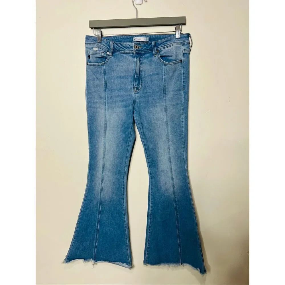 KanCan Light Wash Flare Jeans Raw Hem Sz 29